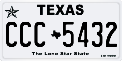 TX license plate CCC5432