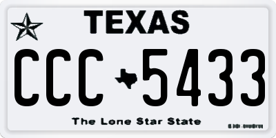 TX license plate CCC5433