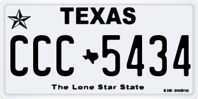 TX license plate CCC5434