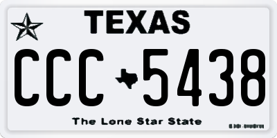 TX license plate CCC5438