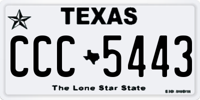 TX license plate CCC5443