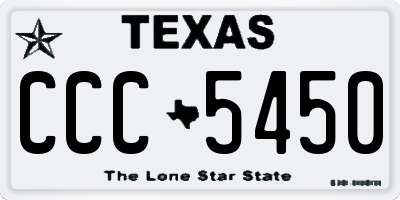 TX license plate CCC5450