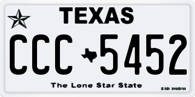 TX license plate CCC5452