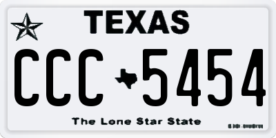 TX license plate CCC5454