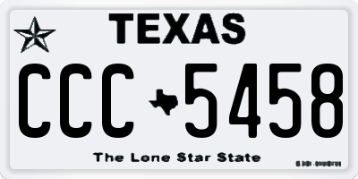 TX license plate CCC5458