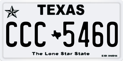TX license plate CCC5460