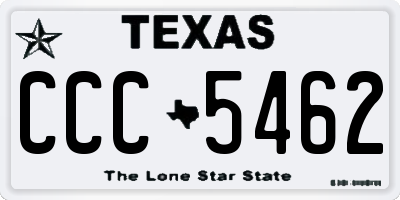 TX license plate CCC5462