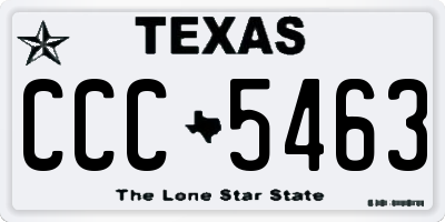 TX license plate CCC5463