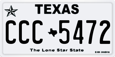 TX license plate CCC5472