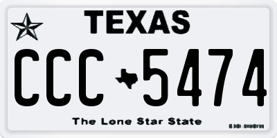 TX license plate CCC5474