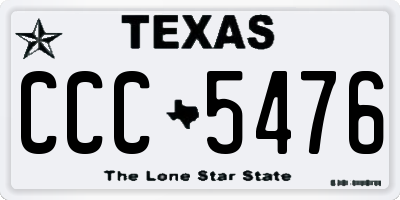 TX license plate CCC5476