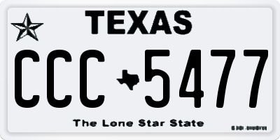 TX license plate CCC5477