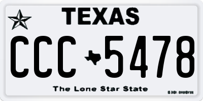 TX license plate CCC5478