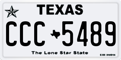 TX license plate CCC5489