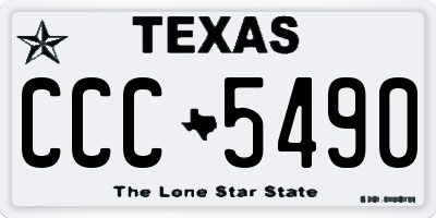 TX license plate CCC5490