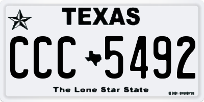 TX license plate CCC5492