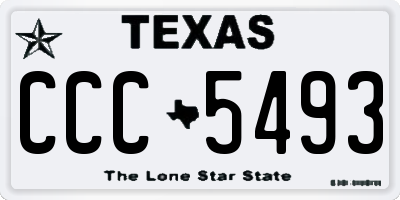 TX license plate CCC5493