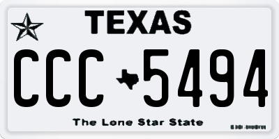 TX license plate CCC5494
