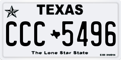 TX license plate CCC5496