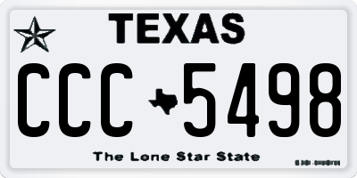 TX license plate CCC5498