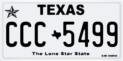 TX license plate CCC5499
