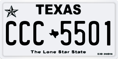TX license plate CCC5501