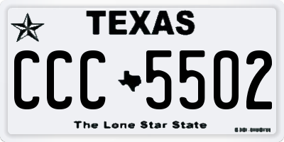 TX license plate CCC5502