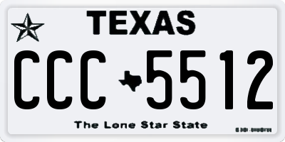 TX license plate CCC5512