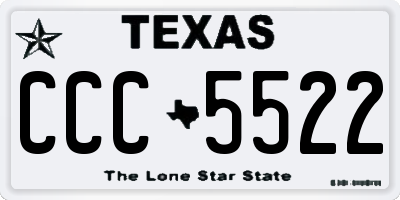 TX license plate CCC5522