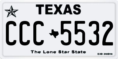 TX license plate CCC5532