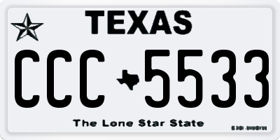 TX license plate CCC5533