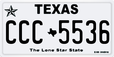 TX license plate CCC5536