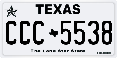 TX license plate CCC5538