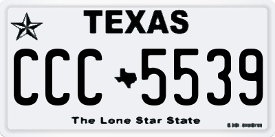 TX license plate CCC5539