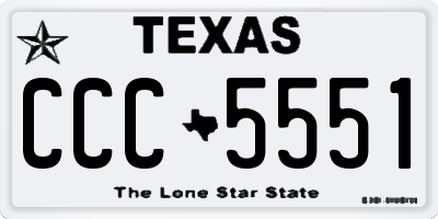 TX license plate CCC5551