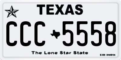 TX license plate CCC5558