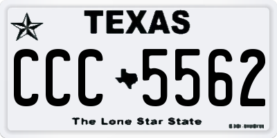 TX license plate CCC5562