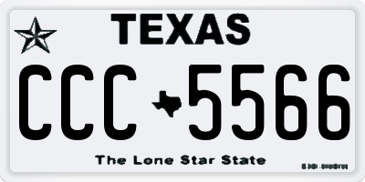 TX license plate CCC5566