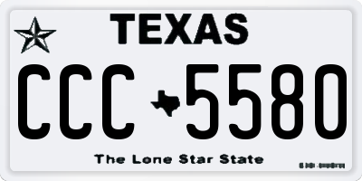 TX license plate CCC5580