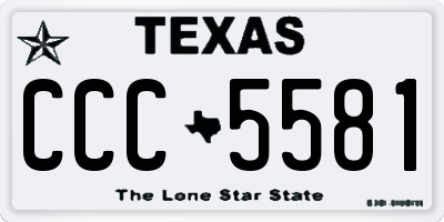 TX license plate CCC5581