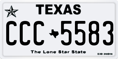 TX license plate CCC5583