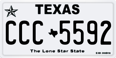 TX license plate CCC5592