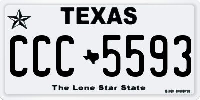 TX license plate CCC5593