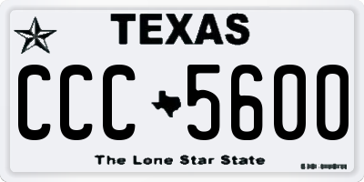 TX license plate CCC5600