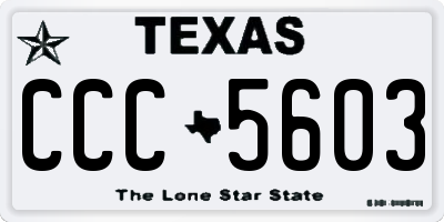 TX license plate CCC5603