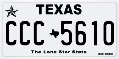 TX license plate CCC5610