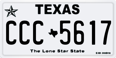 TX license plate CCC5617