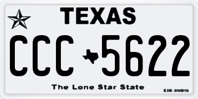 TX license plate CCC5622