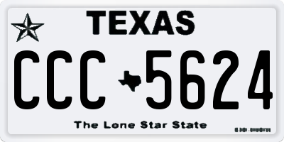 TX license plate CCC5624