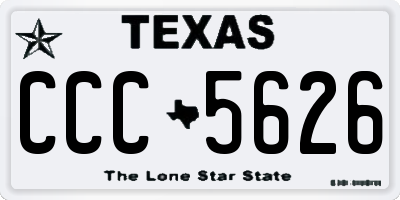 TX license plate CCC5626